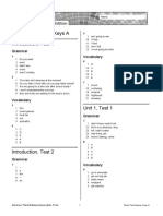 Short Test Answer Keys