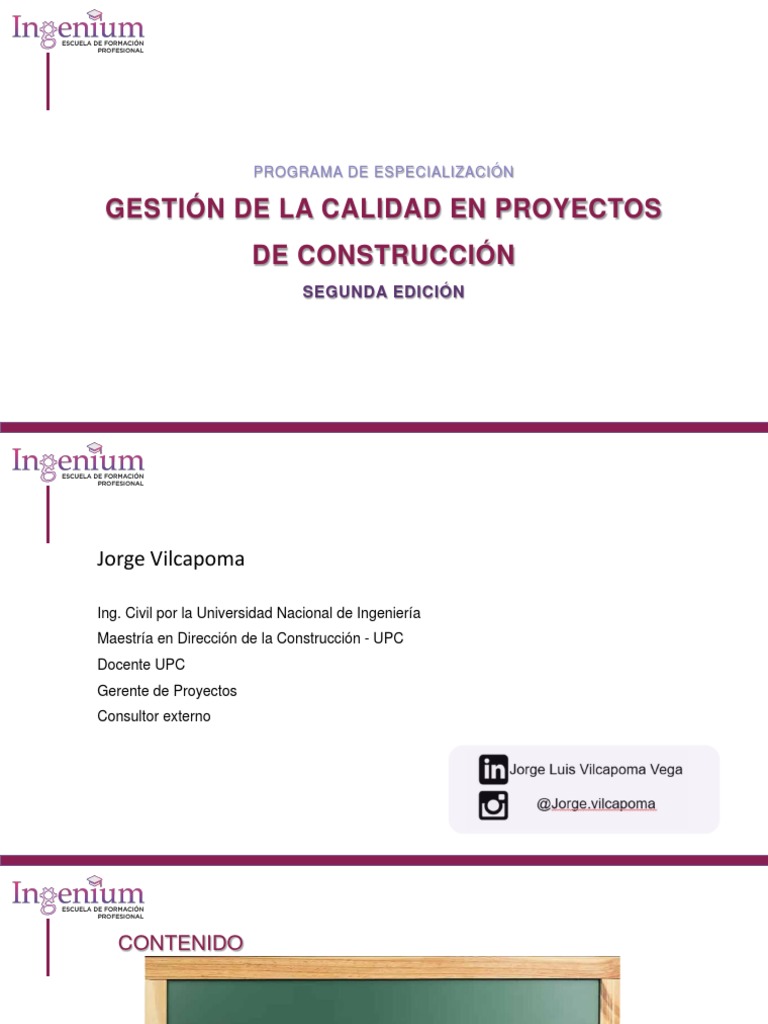 Gestión Calidad en Proyectos Construcción | PDF | Gestión de proyectos ...