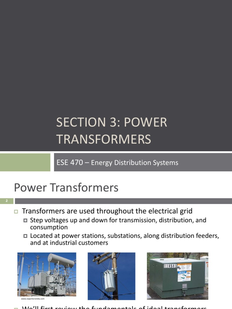 Power Transformers in Energy Systems | PDF | Transformer | Inductor
