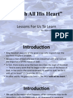 "With All His Heart": Lessons For Us To Learn