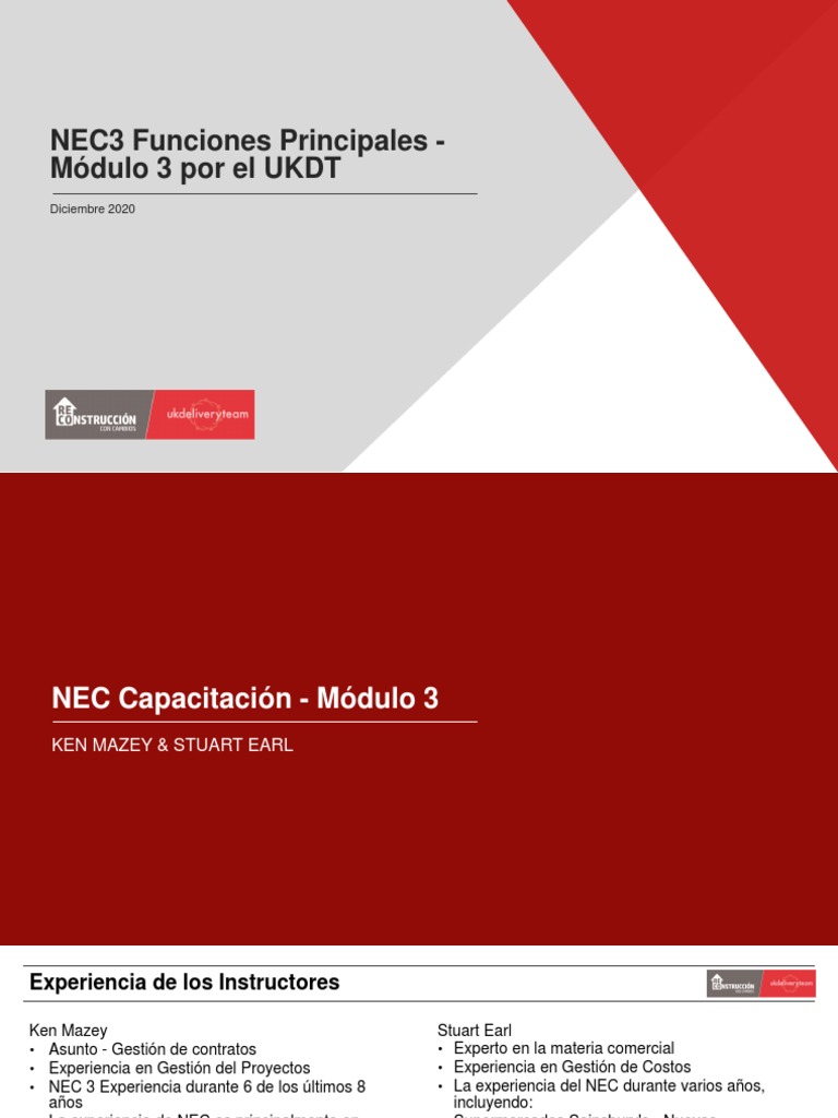 NEC3 Key Roles - Module 3 by UKDT - Spanish Translation (Dec 2020 ...