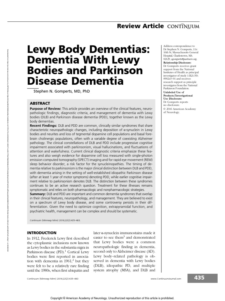 Lewy Body Dementias Dementia With Lewy Bodies And.9 | PDF | Dementia ...