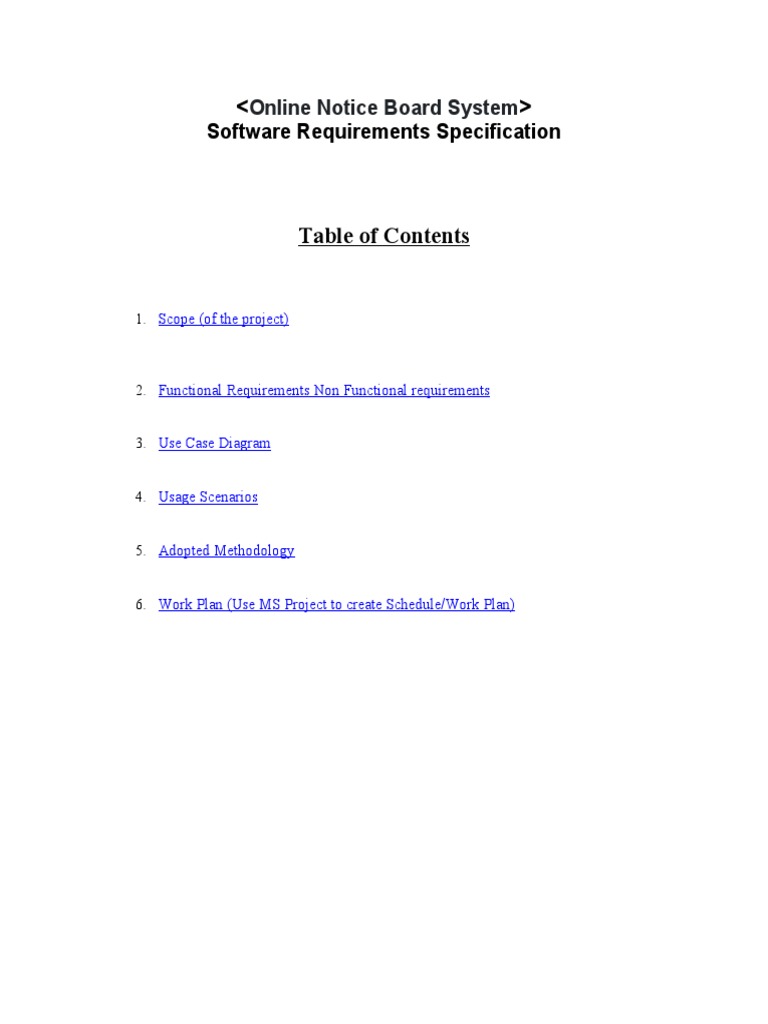 Software Requirements Specification Online Notice Board System PDF Software Development