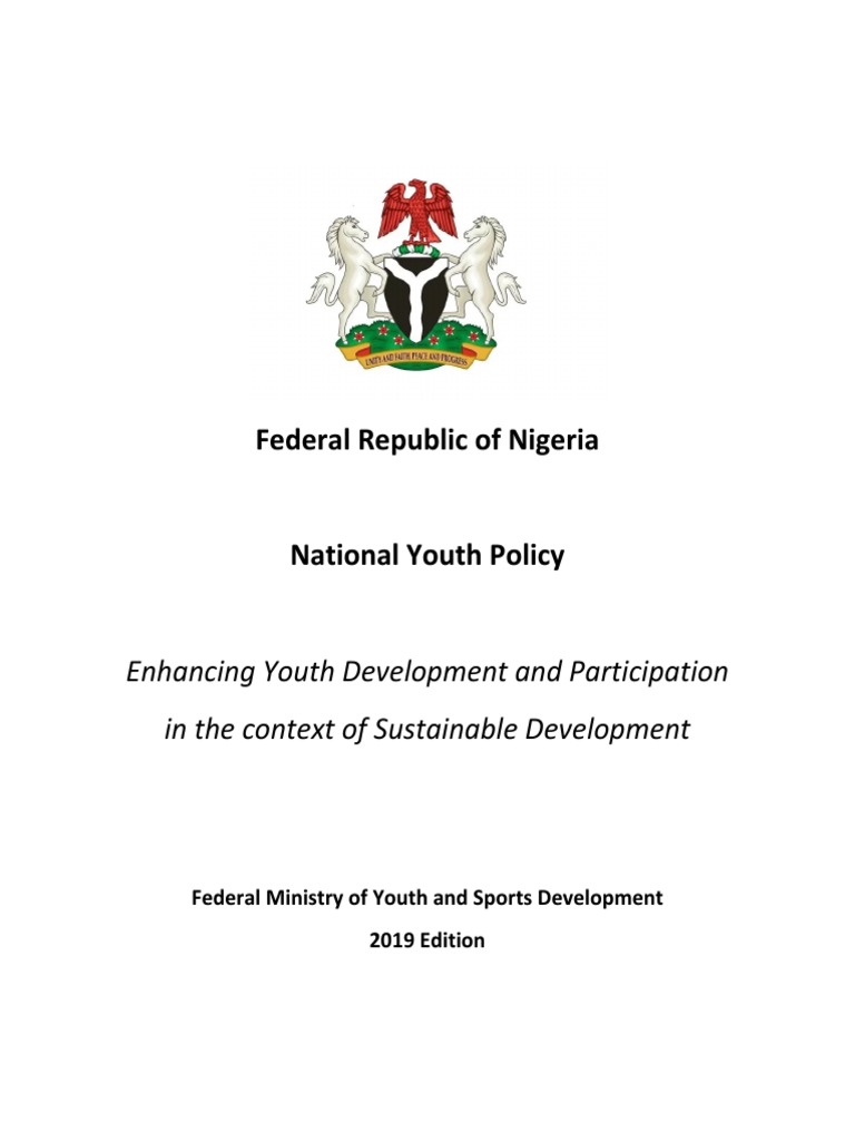 Nigeria National Youth Policy 2019 2023 | PDF | Entrepreneurship | Youth