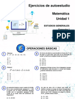 Matemática Unidad 1 Estudios Generales Semestre I Operaciones Básicas y Sistemas de Ecuaciones