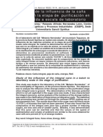 Estudio de La Influencia de La Caña Integral en La Etapa de Purificación en Una Molida A Escala de Laboratorio