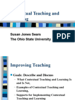 Contextual Teaching and Learning: Susan Jones Sears The Ohio State University