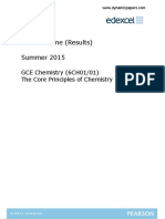 Mark Scheme (Results) Summer 2015: GCE Chemistry (6CH01/01) The Core Principles of Chemistry