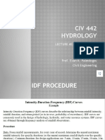 CIV 442 Hydrology: Lecture 4E: Idf Procedure 1 Method