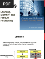 Learning, Memory, and Product Positioning