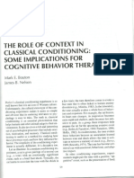 Aula 3 - Bouton, M.E. - The Role of Context in Classical Conditioning - Some Implications For Cognitive Behavior Therapy - em Learning and Behavior Therapy - Cap 4