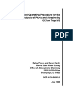 Standard Operating Procedure For The Analysis of Pahs and Atrazine by Gc/Ion Trap Ms