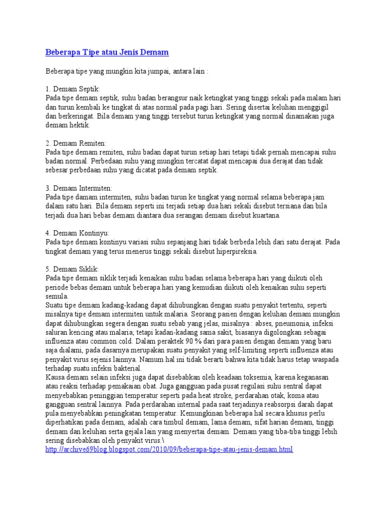 Jenis Jenis Demam Sgd Pdf