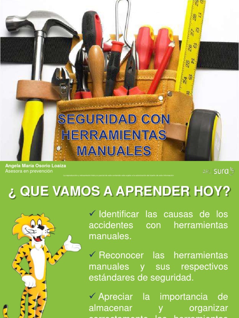 Seguridad en el Uso de Herramientas Manuales | PDF | Tornillo | Equipo