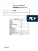 Laboratory Report PHYS 103: Experimental General Physics