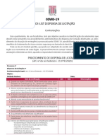 Check-list dispensa licitação COVID-19