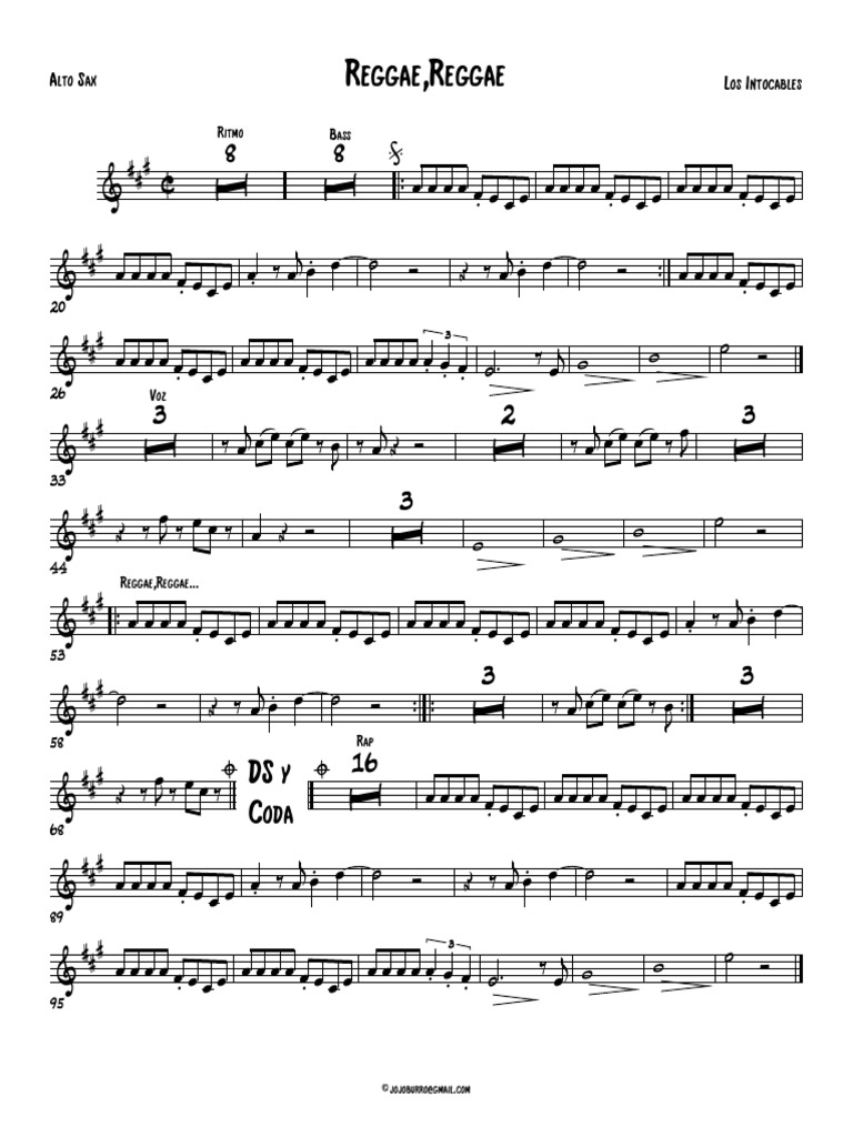 Reggae, Reggae - Alto Sax | PDF