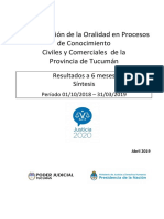 Tucuman-Resultados Oralidad Civil-Sintesis 1-10-18 Al 31-03-19