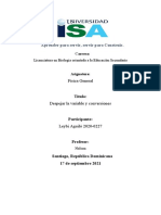 Despejar Las Variables y Convertir Las Medidas. Ejercicios Resueltos