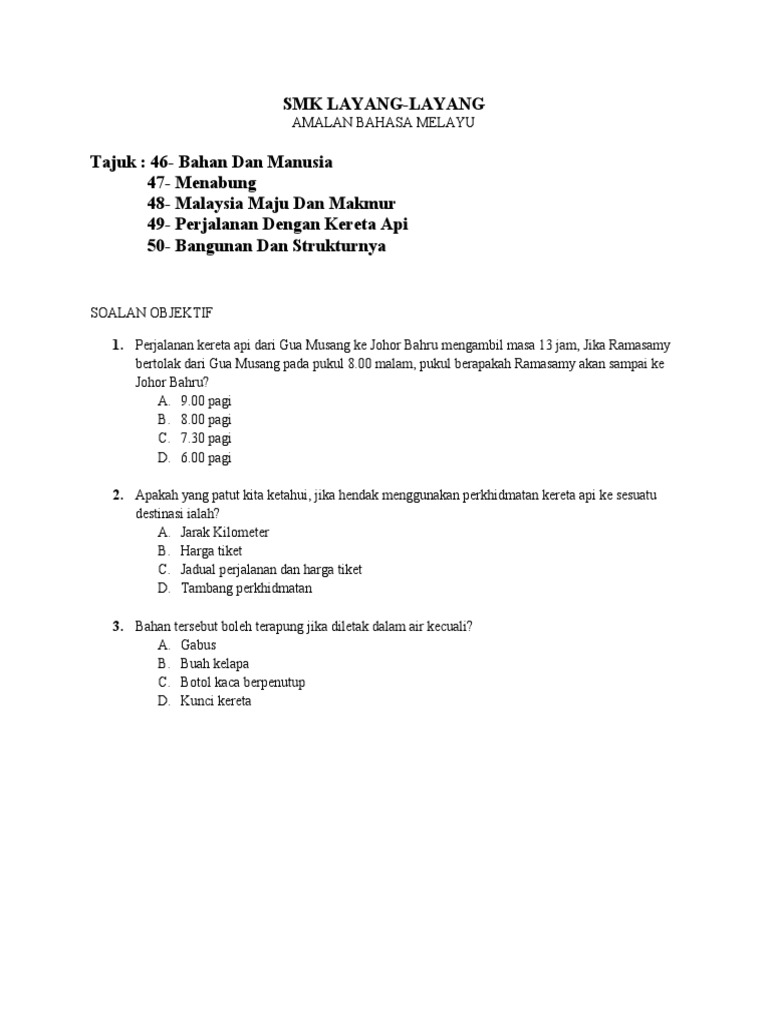 AMALAN B.MELAYU Akhir THN  PDF