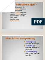 Paraphrasing Lesson