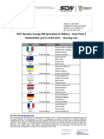 Starting List - 2021 FIM Speedway of Nations Semi Final 2 -Daugavpils LAT