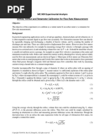 ME 309 Experimental Analysis Orifice, Venturi and Rotameter Calibration For Flow Rate Measurement