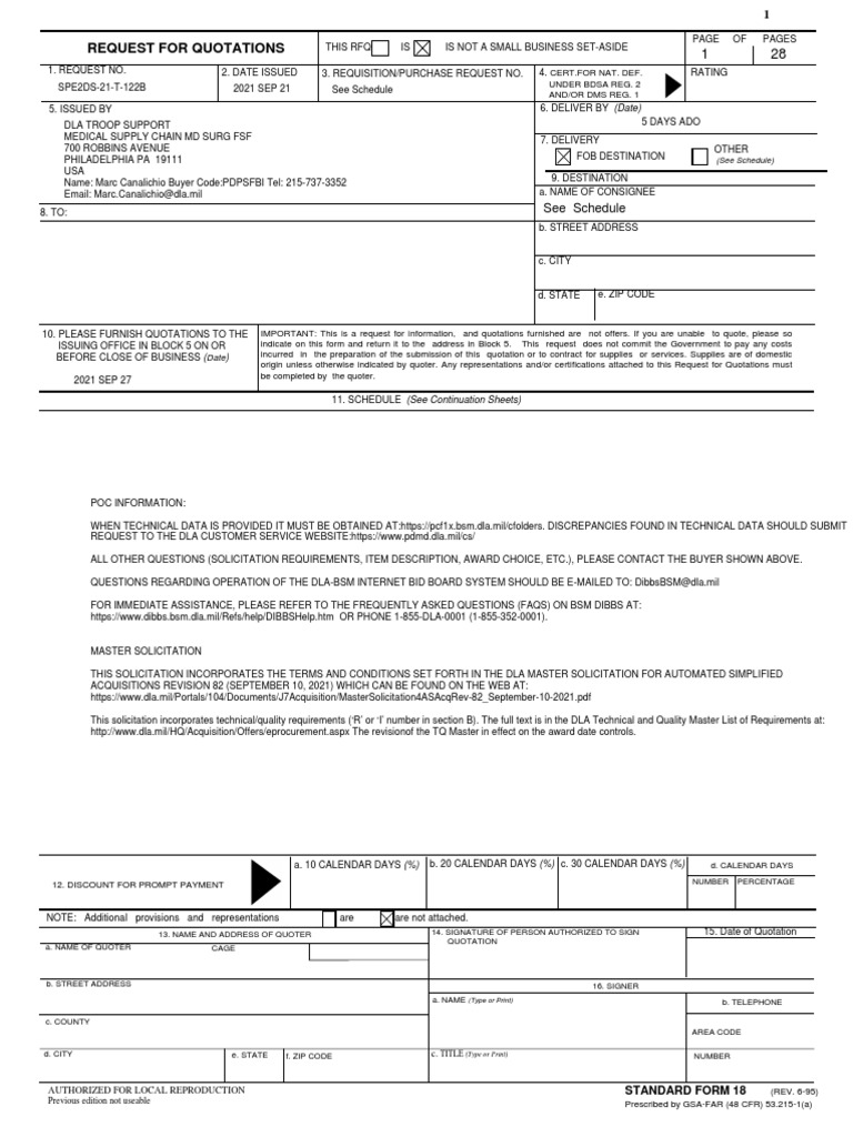 Request for quotations for medical supplies pdf