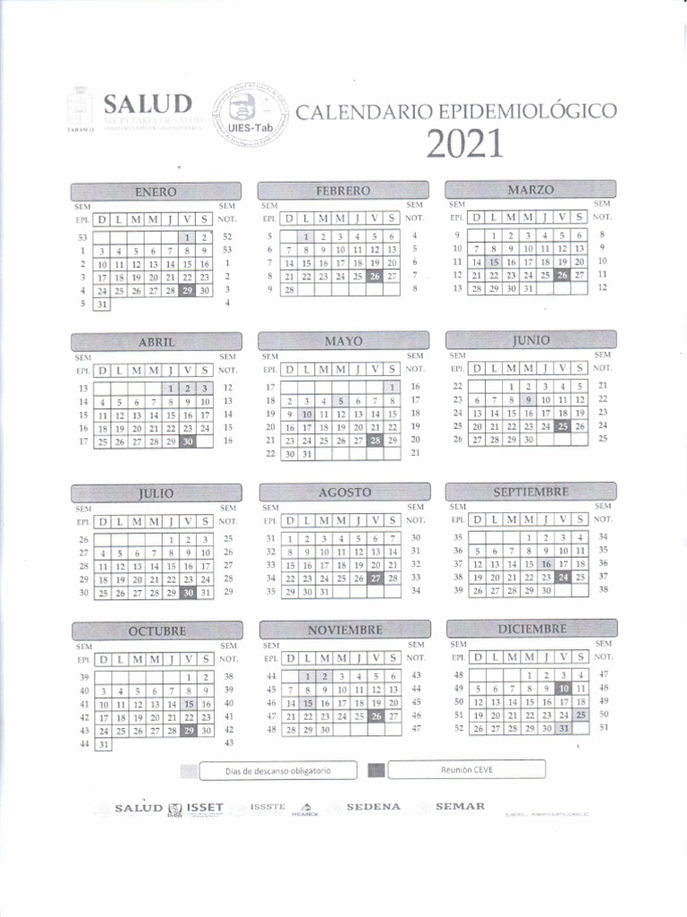 Calendario Epidemiológico 2021 PDF