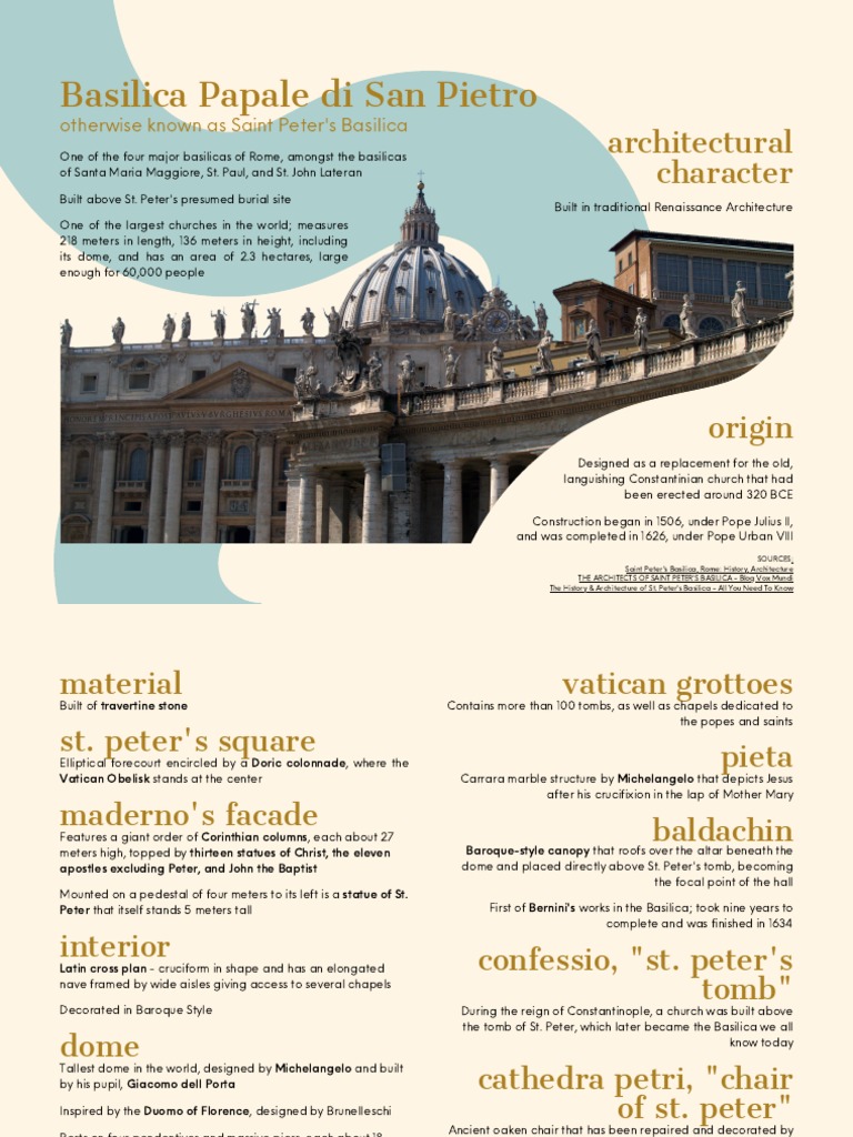 St. Peter's Basilica: History and Architects | PDF