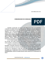 Comunicado de Comusav: Coalición Mundial Salud y Vida