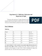 Experiment 16: Reflection, Refraction and Dispersion: of Light