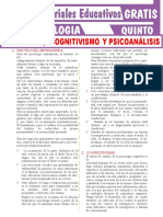 Humanismo Cognitivismo y Psicoanálisis Para Quinto Grado de Secundaria