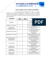 Juego de Entralazar Palabras Con El Concepto de Empresa: Nro. Concepto Nro. Definicion