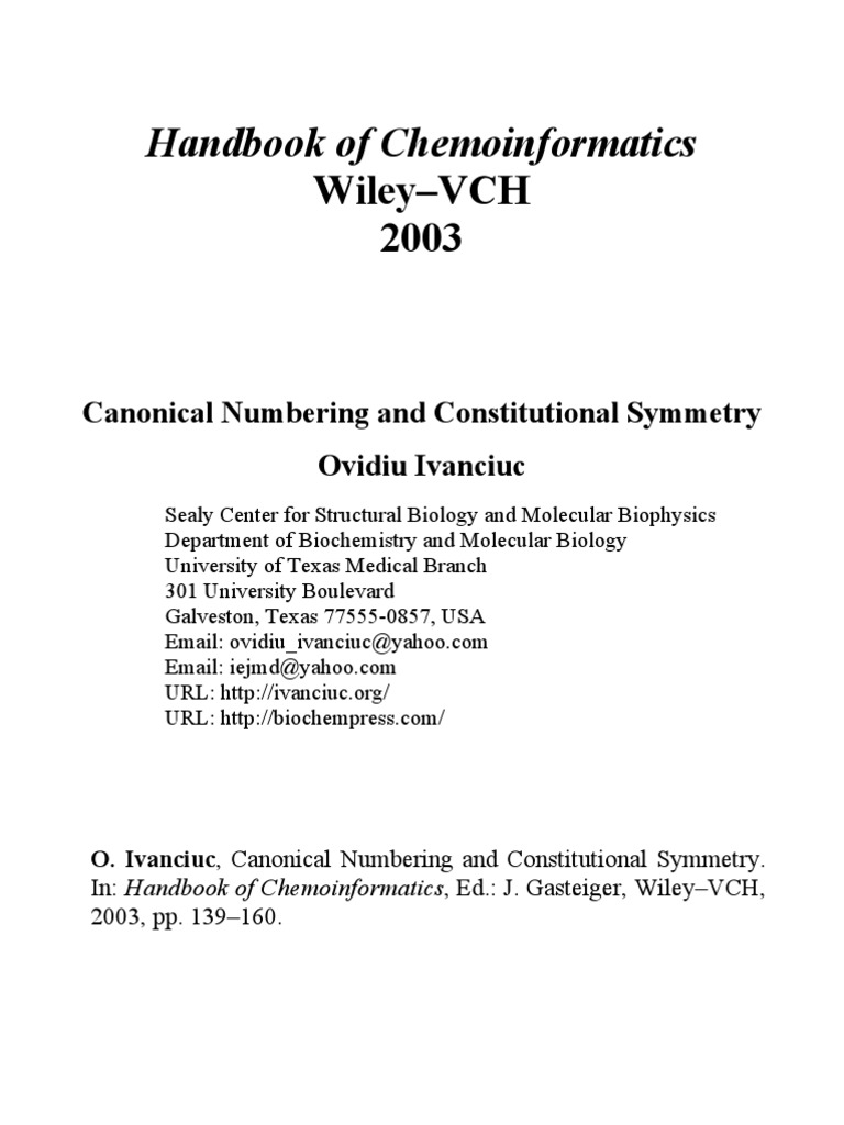 Handbook Of Chemoinformatics From Data To Knoledge Vertex - 