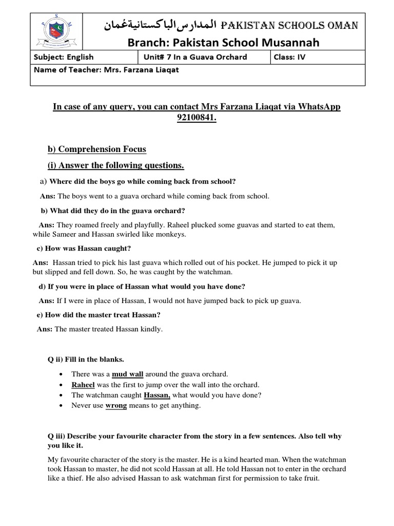 Grade 4 Unit # 7 | PDF