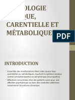 Pathologie toxique, carentielle et métabolique