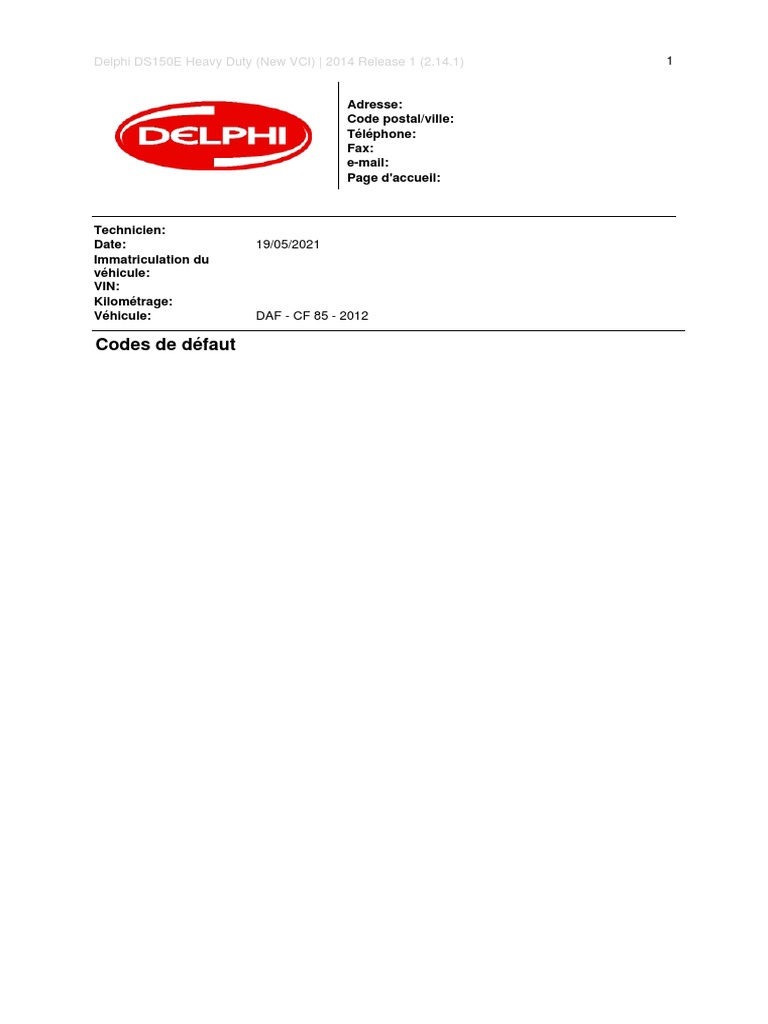 Codes de défaut EBS DAF CF 2012 | PDF | Grandeur physique | Équipement
