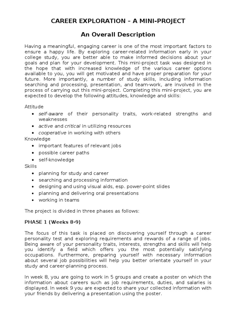 SS.2011.week 8.mini-Project Overview and Guidelines For Task 5 | PDF ...
