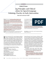 Paul & Roth (2011) Guiding Principles and Clinical Applicaions For SLP Practice in EI