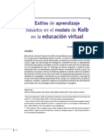 Estilos de Aprendizaje Basados en El Modelo de Kolb en La Educacion Virtual