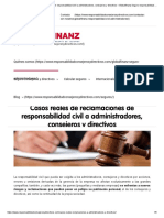 Casos Reales de Reclamaciones de Responsabilidad Civil A Administradores, Consejeros y Directivos