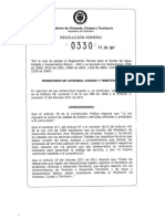 Resolución Número L: Ministerio de Vivienda, Ciudad Territorio