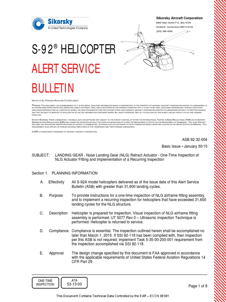 S92 Helicopter Alert Service Bulletin PDF Calibration