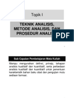 2 - Teknik Analisis, Metode Analisis, Dan Prosedur Analisis