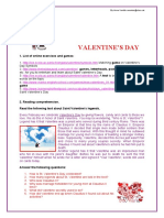 Valentine'S Day: 1. List of Online Exercises and Games