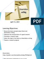 Dissertation Writing Pres April 11