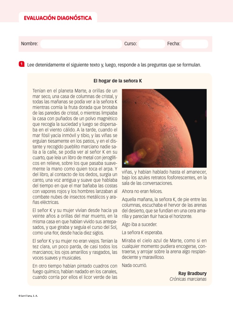 LEsp 3 Sec SH Eval Diagnostica PDF Lingüística