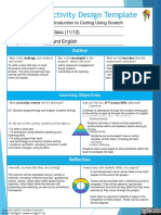 Activity Design Template: 6th Class (11/12) ICT and English