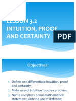 Lesson 3.2 Intuition, Proof and Certainty